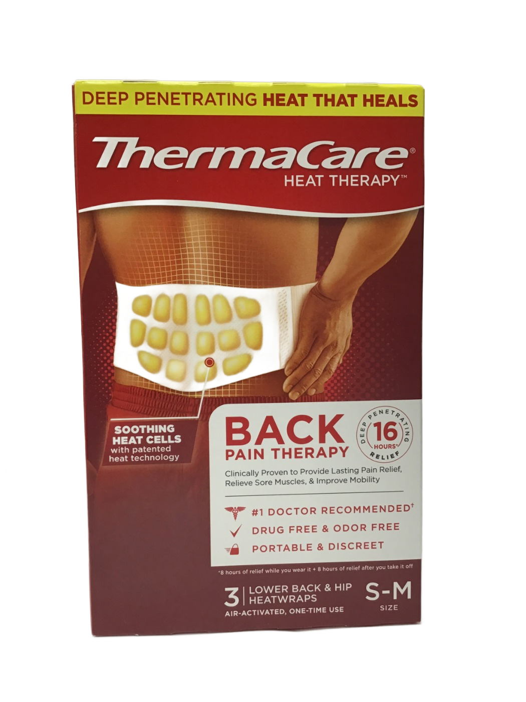 ThermaCare ThermaCare Heat Therapy Back Pain Therapy Lower Back & Hip Heatwraps S-M, 3 ct, photo 1