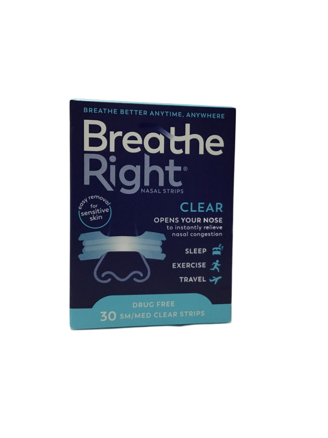 Breathe Right Breathe Right Nasal Strips Clear, Small/Medium, 30 ct