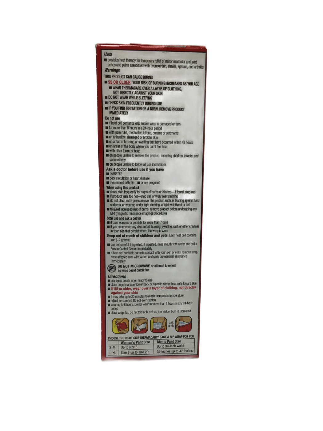 ThermaCare ThermaCare Heat Therapy Back Pain Therapy Lower Back & Hip Heatwraps S-M, 3 ct, photo 3