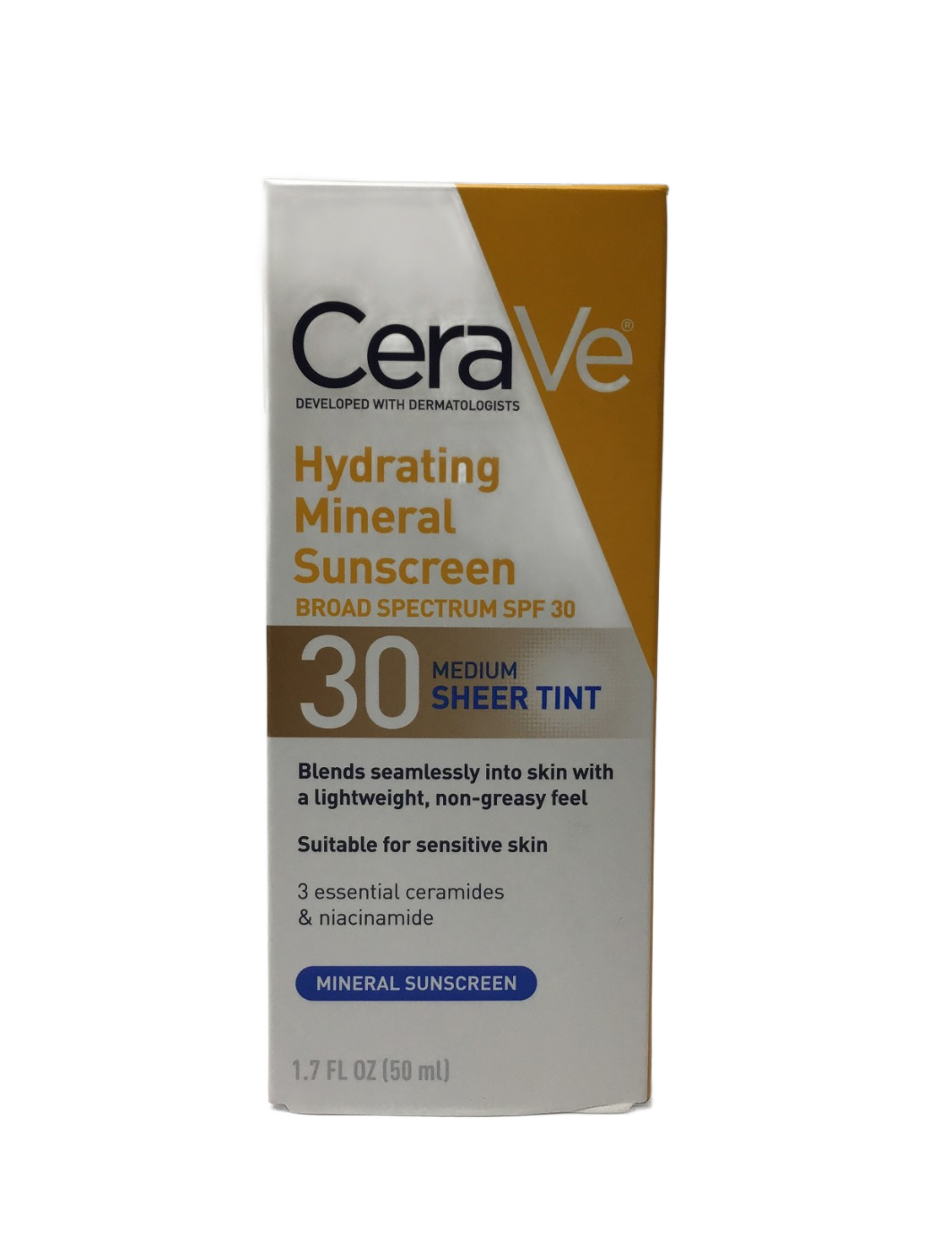 CeraVe CeraVe Hydrating Mineral Sunscreen Broad Spectrum SPF 30 Medium Sheer Tint, 1.7 fl oz
