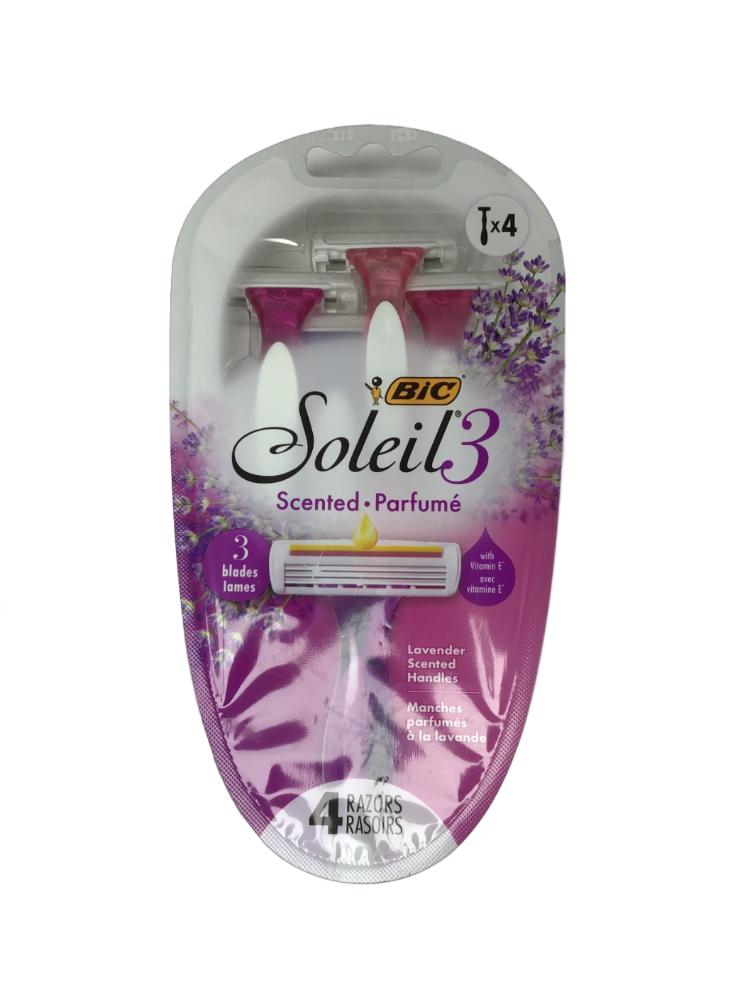BiC BiC Soleil 3 Scented Lavender Scented Handles Disposable Razors, 3 Blades, 4 ct