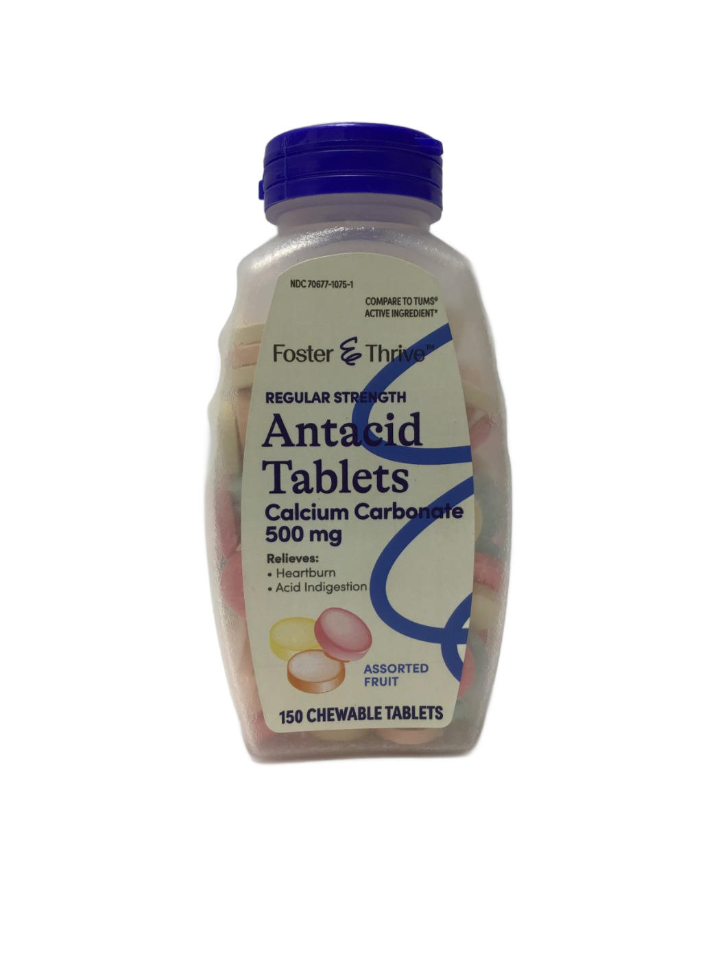 Foster & Thrive Foster & Thrive Regular Strength Antacid Tablets Calcium Carbonate 500 mg Assorted Fruit, 150 ct, photo 1