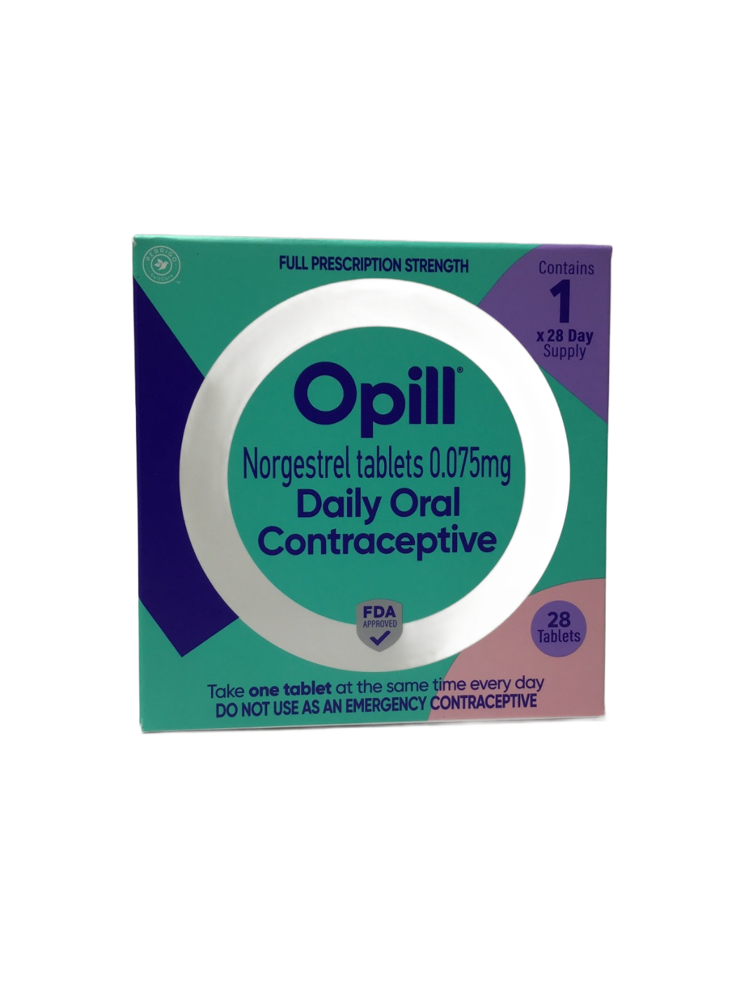 Opill Opill Norgestrel Tablets 0.075mg Daily Oral Contraceptive, 28 ct
