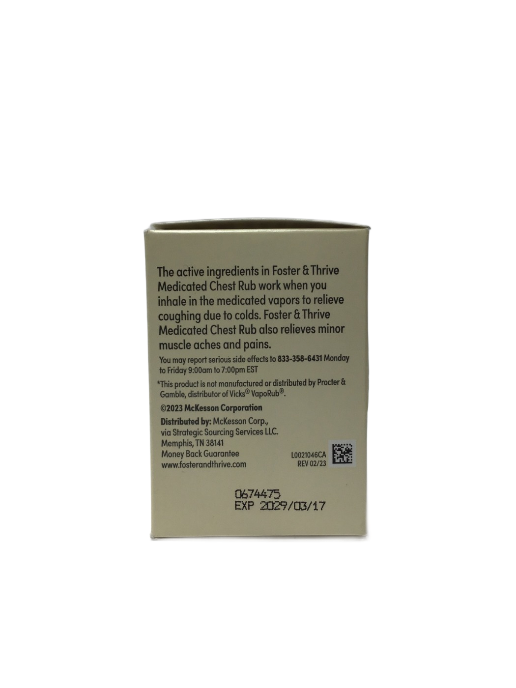 Foster & Thrive Foster & Thrive Chest Rub Menthol 2.6% Eucalyptus Oil 1.2% Camphor 4.8%, 3.53 oz, photo 4