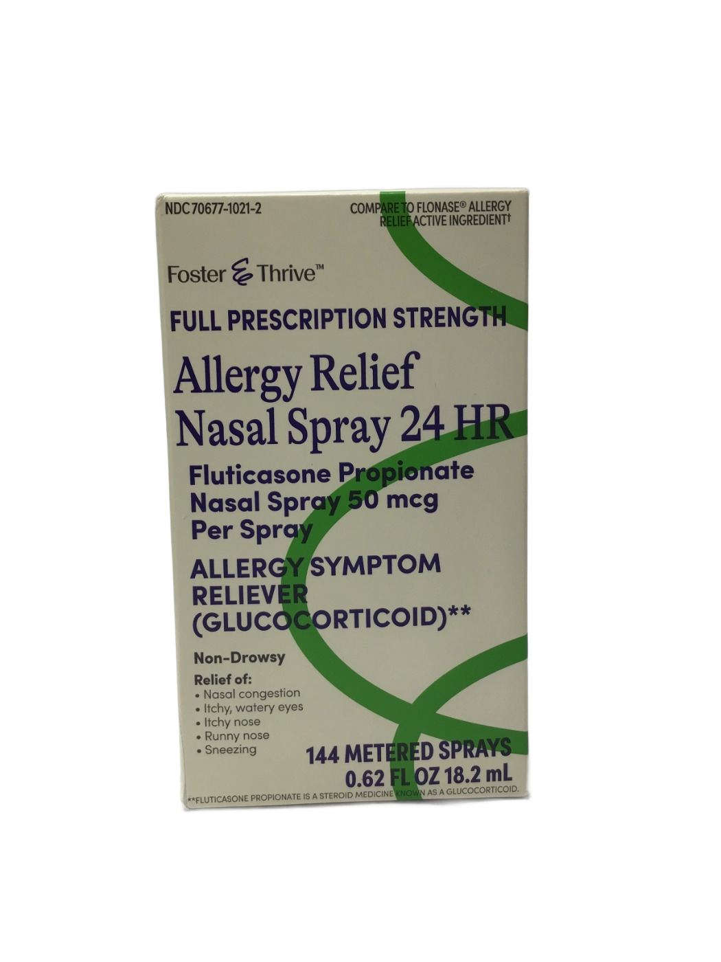 Foster & Thrive Foster & Thrive Allergy Relief Nasal Spray 24 HR Fluticasone Propionate 50 mcg Per Spray, 0.62 fl oz, photo 1