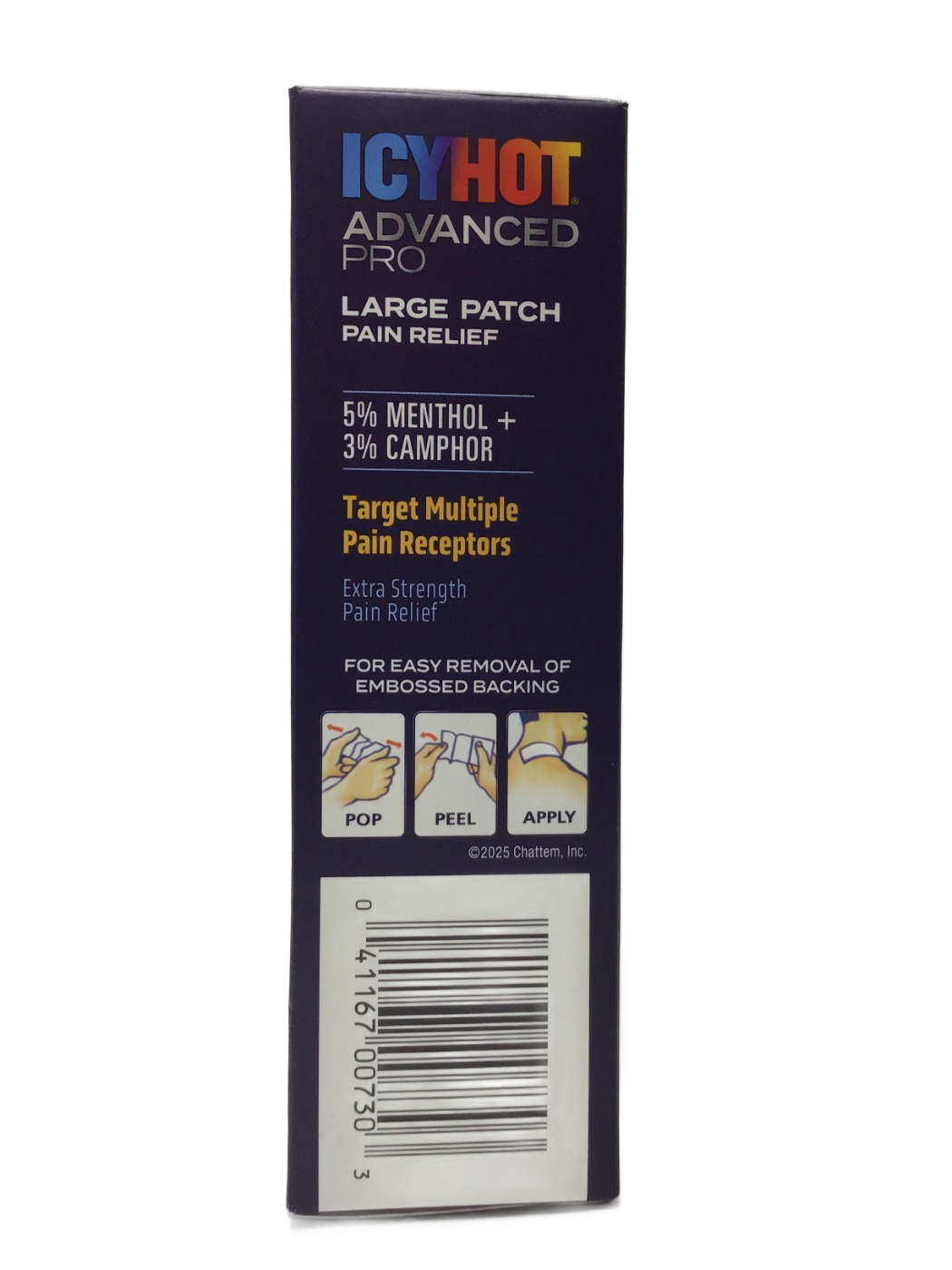 Icy Hot Icy Hot Advanced Pro Large Patch Pain Relief 5% Menthol + 3% Camphor, 5 ct, photo 3