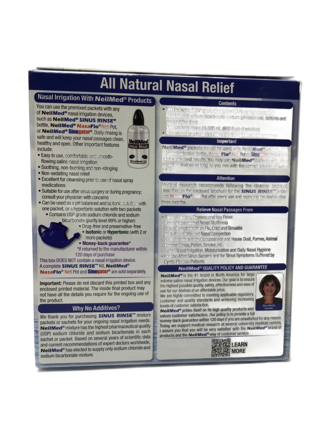NeilMed NeilMed Sinus Rinse Premixed Packets, 100 ct, photo 3