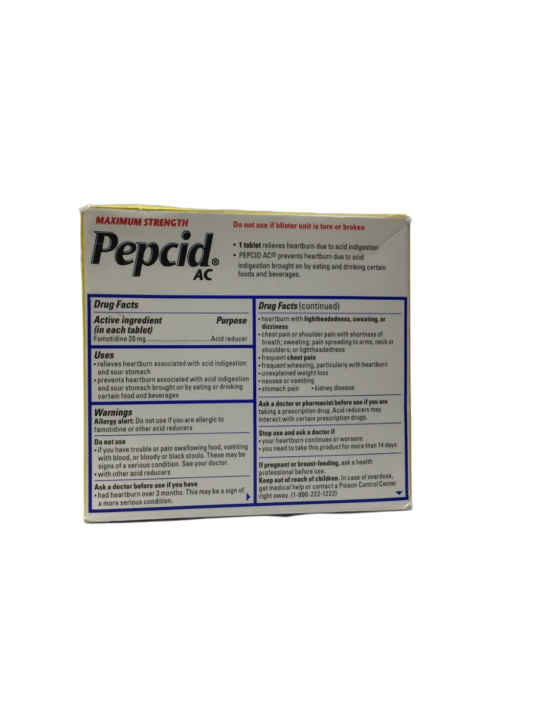 Pepcid AC Pepcid AC Maximum Strength Famotidine Tablets 20 mg Acid Reducer, 25 ct, photo 3