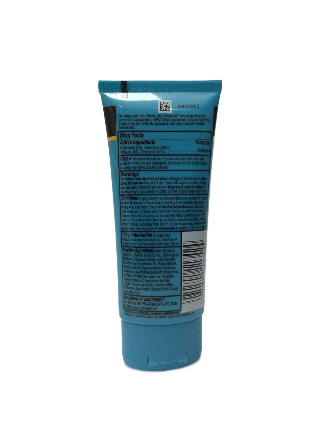 GWB Neutrogena Hydro Boost Sunscreen Lotion - Broad Spectrum SPF 50 - 3 FL OZ, photo 2