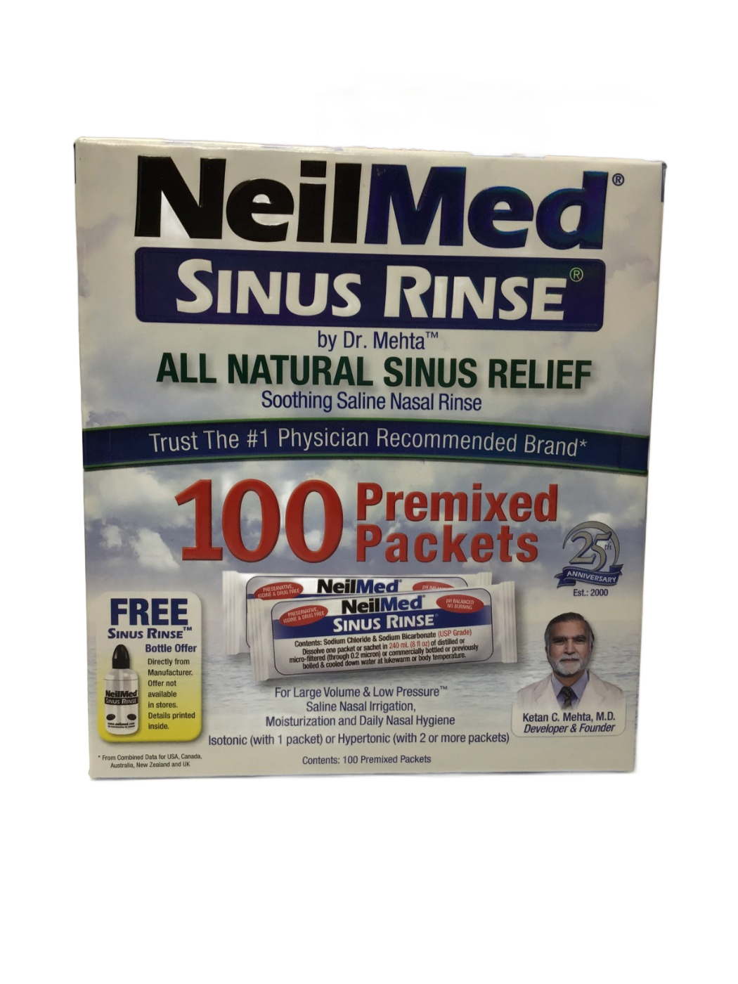 NeilMed NeilMed Sinus Rinse Premixed Packets, 100 ct, photo 1