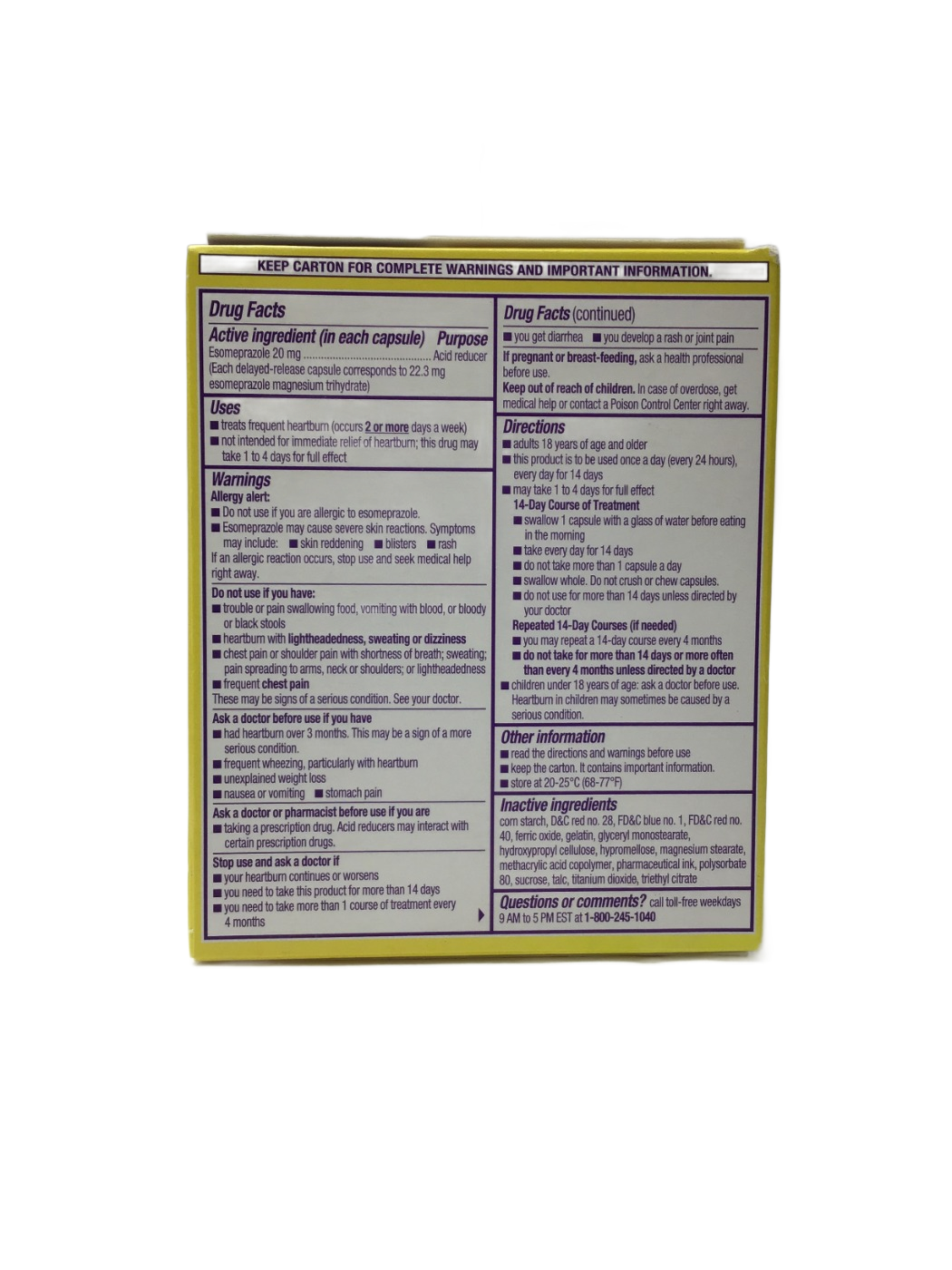 Nexium Nexium 24HR Esomeprazole Magnesium Delayed-Release Capsules 20 mg/Acid Reducer, 14 ct, photo 2