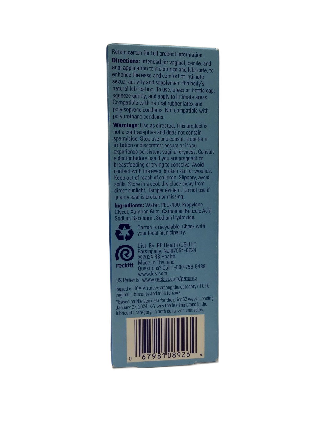 K-Y K-Y Liquid Water-Based Personal Lubricant, 4.5 fl oz