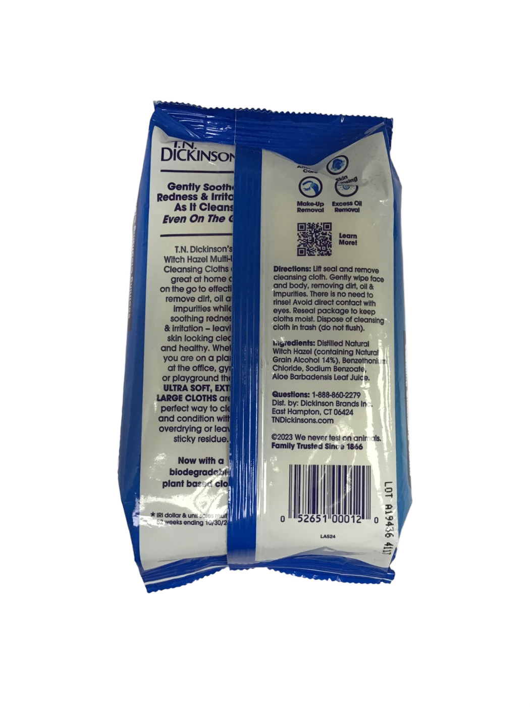 GWB T.N. Dickinson's - Witch Hazel Soothing Multi-Use Cleansing Cloths - 25 Ct, photo 2