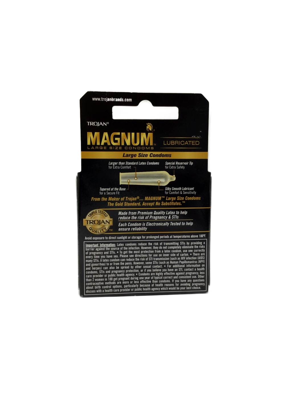 Trojan Trojan Magnum Large Size Condoms Lubricated, 3 ct