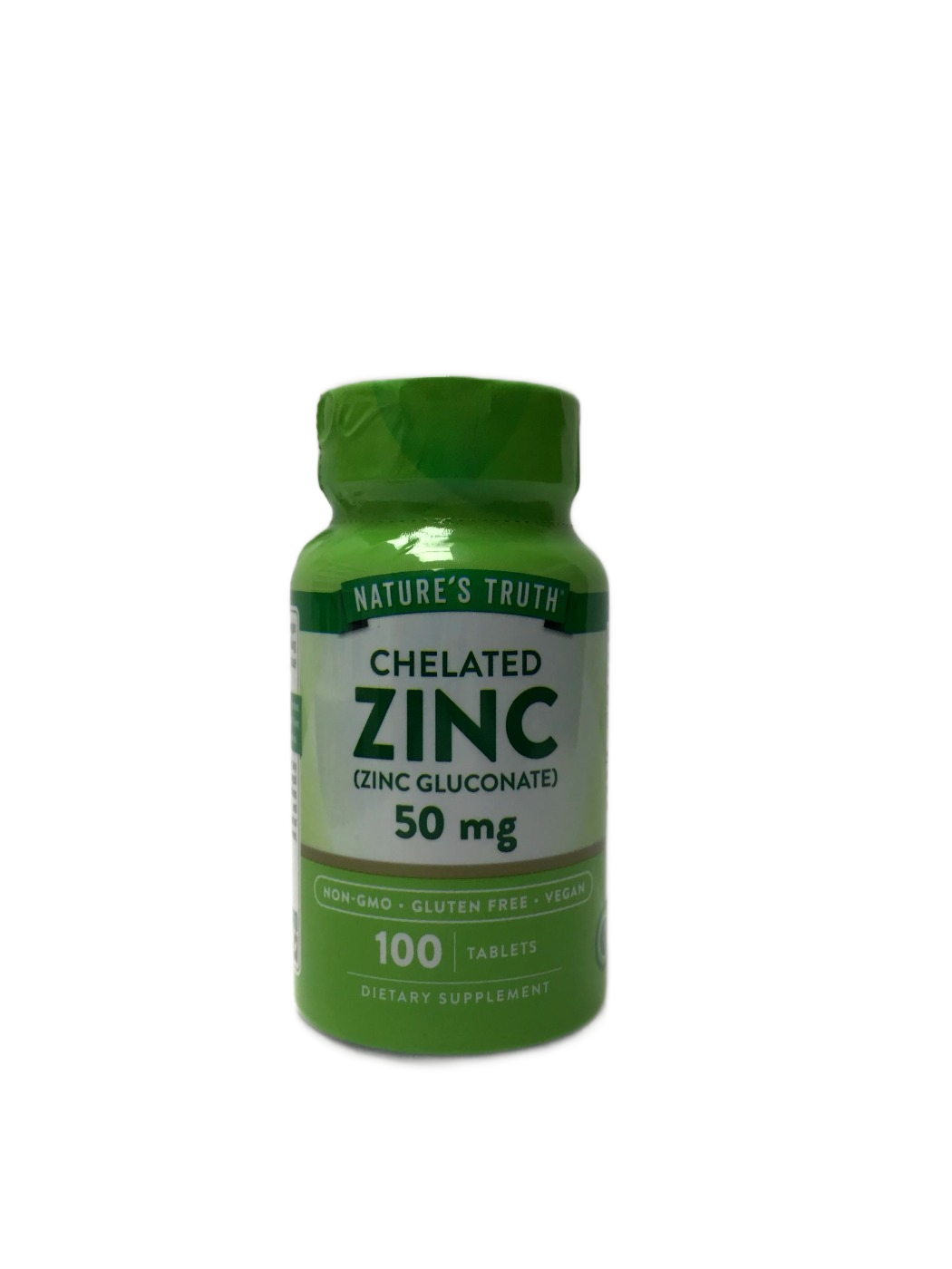 Nature's Truth Chelated Zinc (Zinc Gluconate) 50 mg Tablets, 100 ct