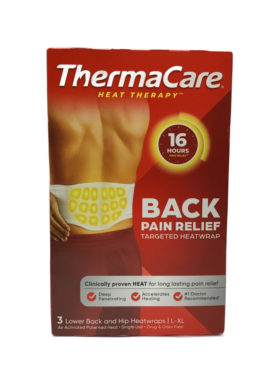 ThermaCare ThermaCare Heat Therapy Back Pain Relief Targeted Heatwrap, Lower Back and Hip, L-XL, 3 ct, photo 1