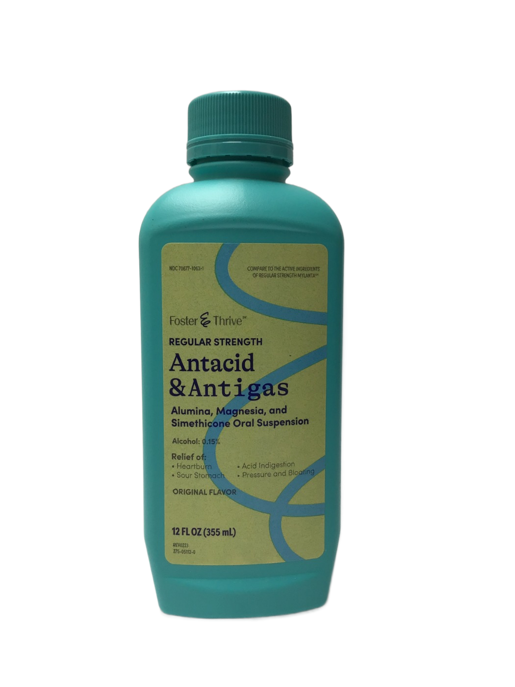 Foster & Thrive Foster & Thrive Regular Strength Antacid & Antigas Alumina, Magnesia, and Simethicone Oral Suspension Original Flavor, 12 fl oz