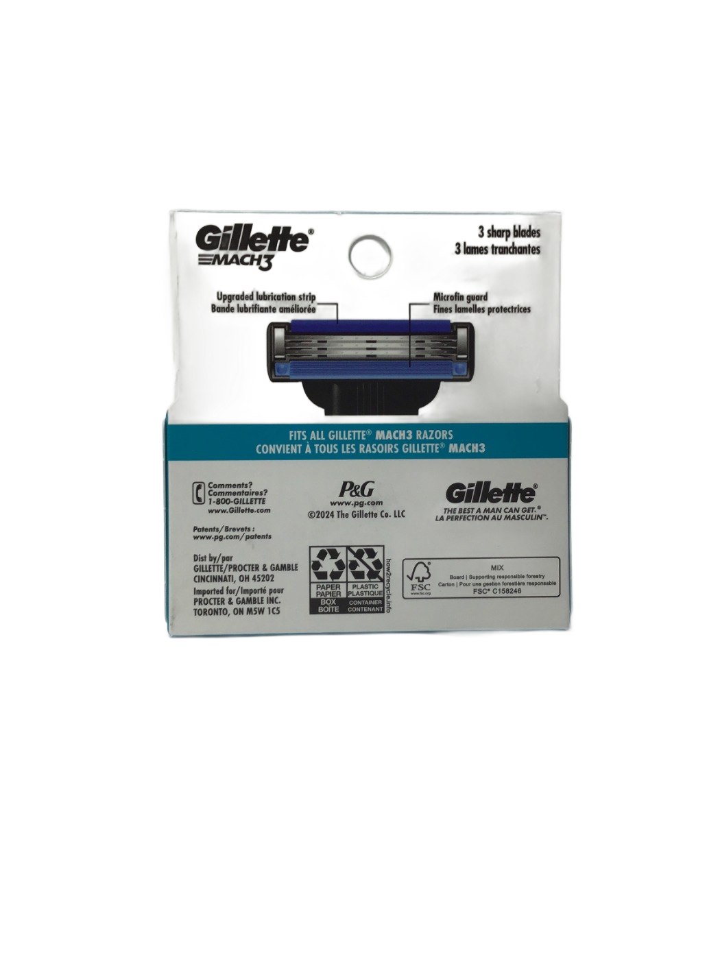 Gillette Gillette Mach3, replacement cartridges, pack of 4 pieces, photo 2