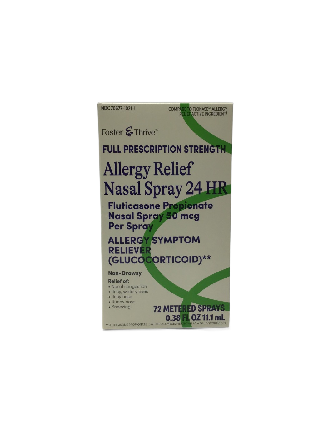 Foster & Thrive Foster & Thrive Allergy Relief Nasal Spray 24 HR Fluticasone Propionate Nasal Spray 50 mcg Per Spray, 0.38 fl oz, photo 1