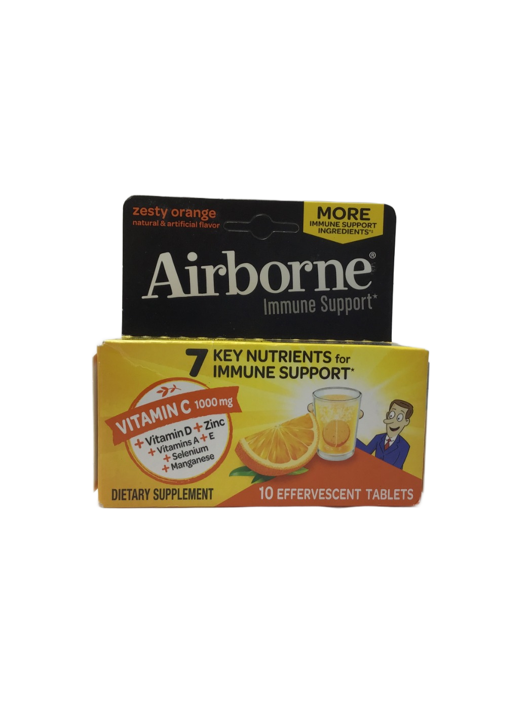 Airborne Airborne Immune Support Zesty Orange Vitamin C 1000 mg Effervescent Tablets, 10 ct, photo 1