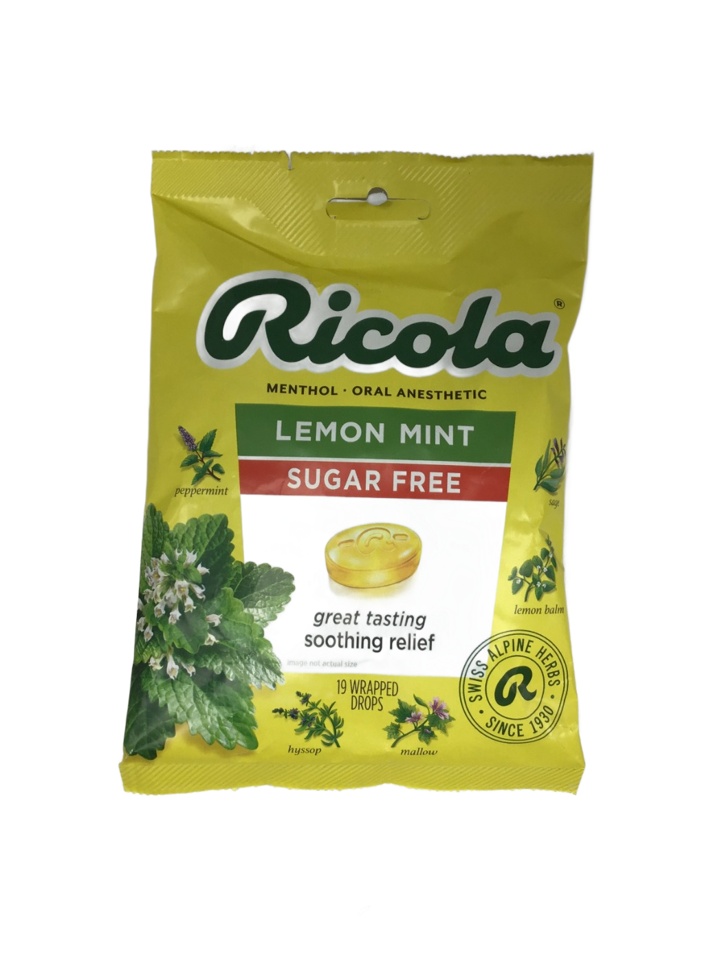 Ricola Ricola Lemon Mint Sugar Free Menthol Oral Anesthetic Drops, 19 ct